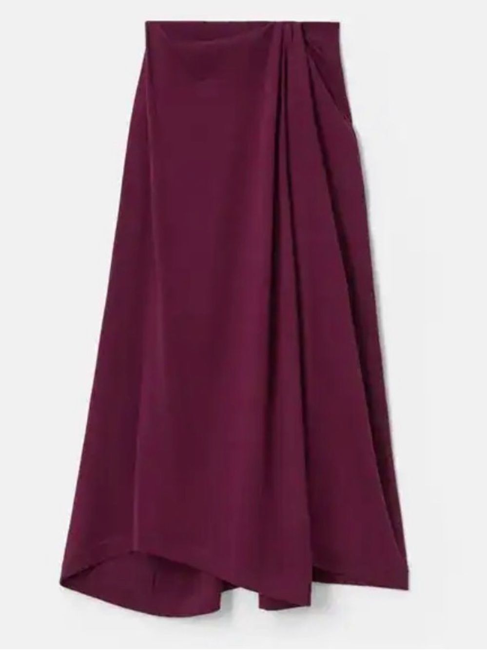 LAFAYETTE 148 NEW YORK Cotton-Silk Knit Asymmetrical Draped A-Line Midi Skirt - Picture 12 of 12